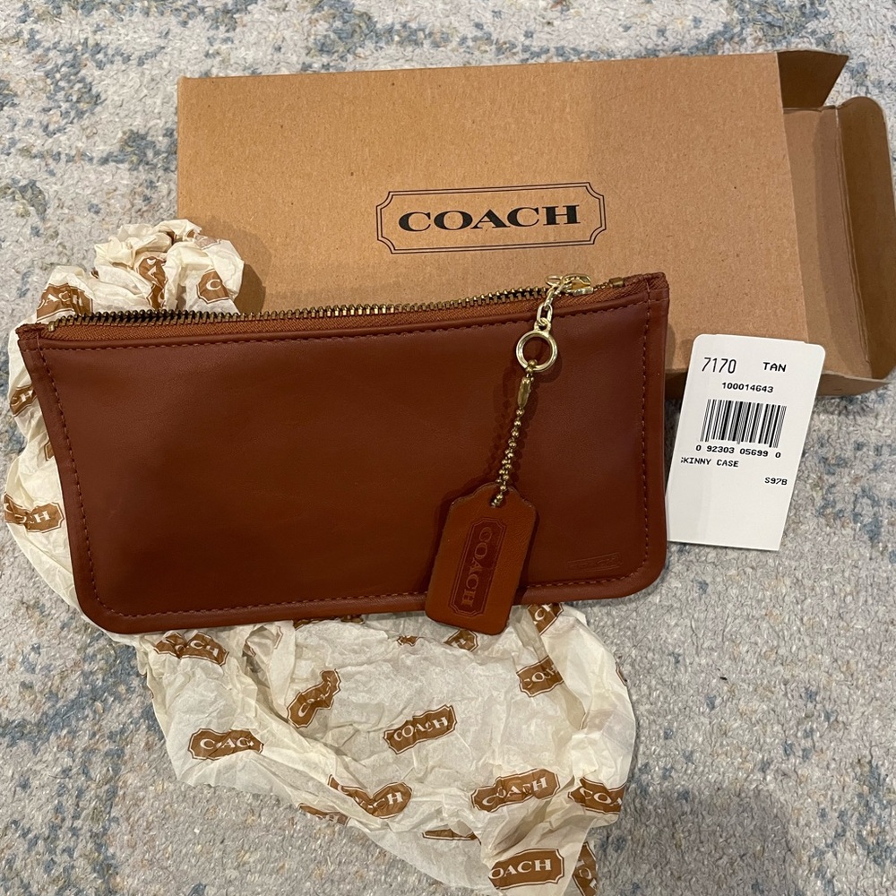 Vintage Coach Skinny Case Brown Leather #7170 NWT NIB NOS